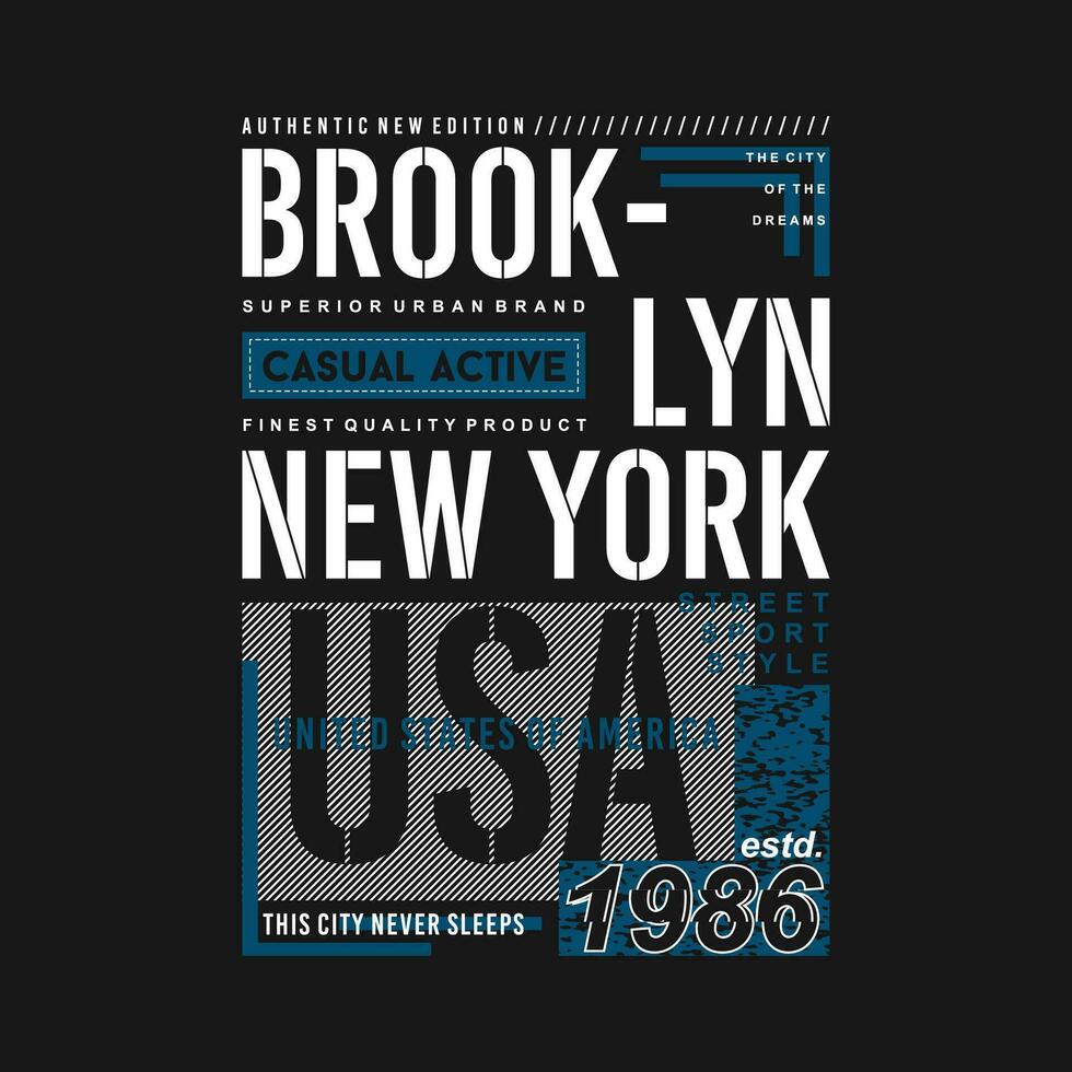 brooklyn graphic typography vector, t shirt design, illustration, good for casual style vector
