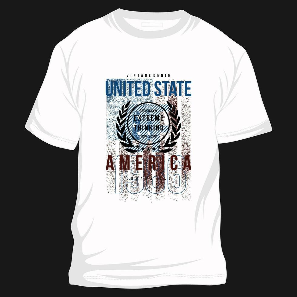 united states with abstract flag graphic typography vector, t shirt design, illustration, good for casual style vector