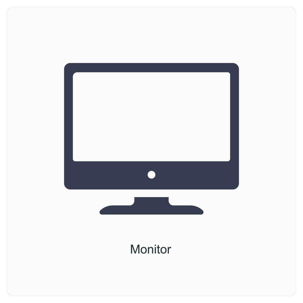 monitor y escritorio icono concepto vector