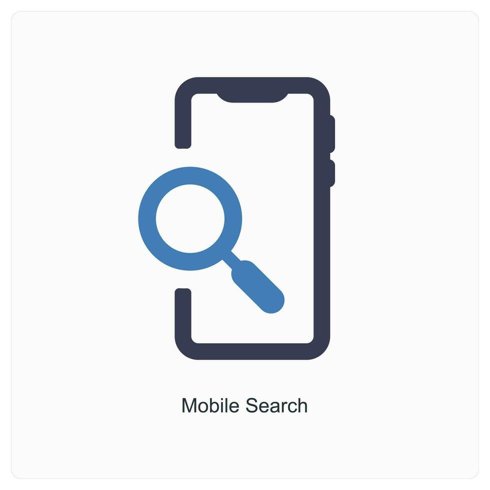 Mobile Search and search icon concept vector