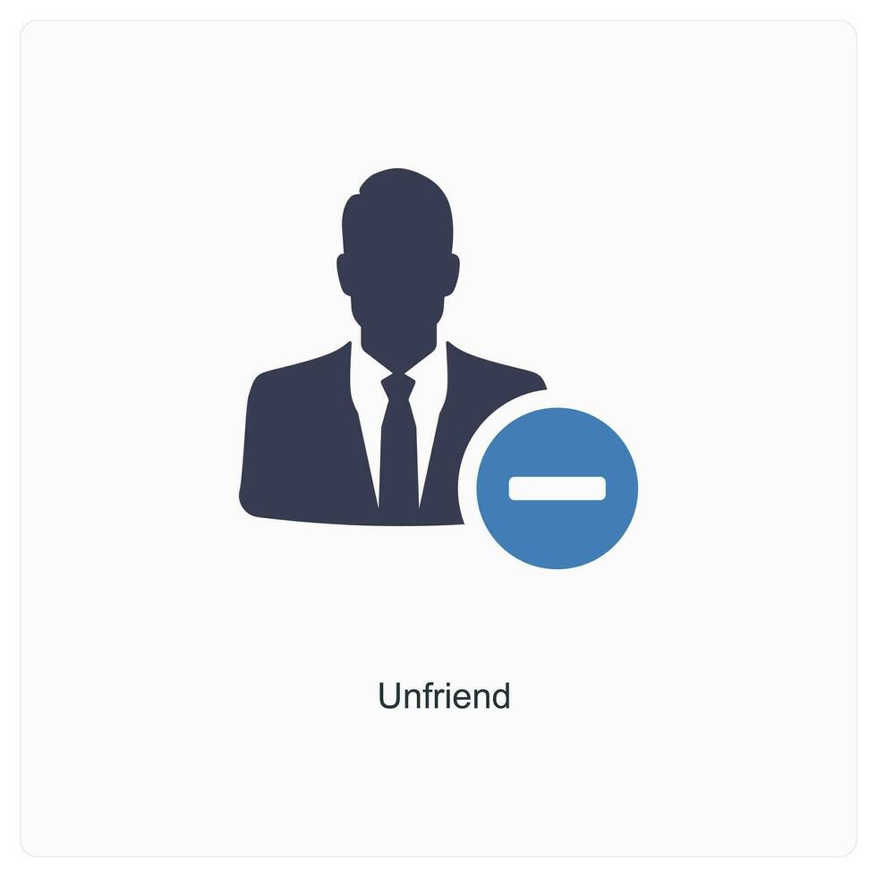 unfriend and delete icon concept vector