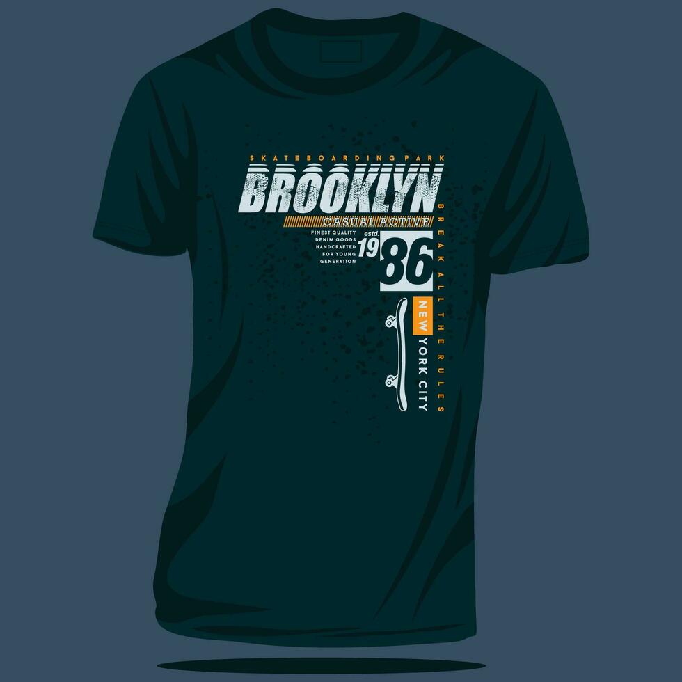 brooklyn graphic typography vector, t shirt design, illustration, good for casual style vector