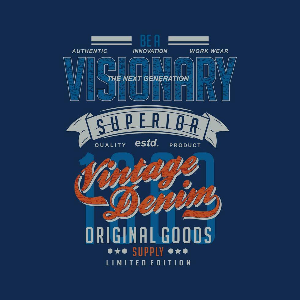 visionary lettering graphic vector illustration in vintage style for t shirt and other print production.