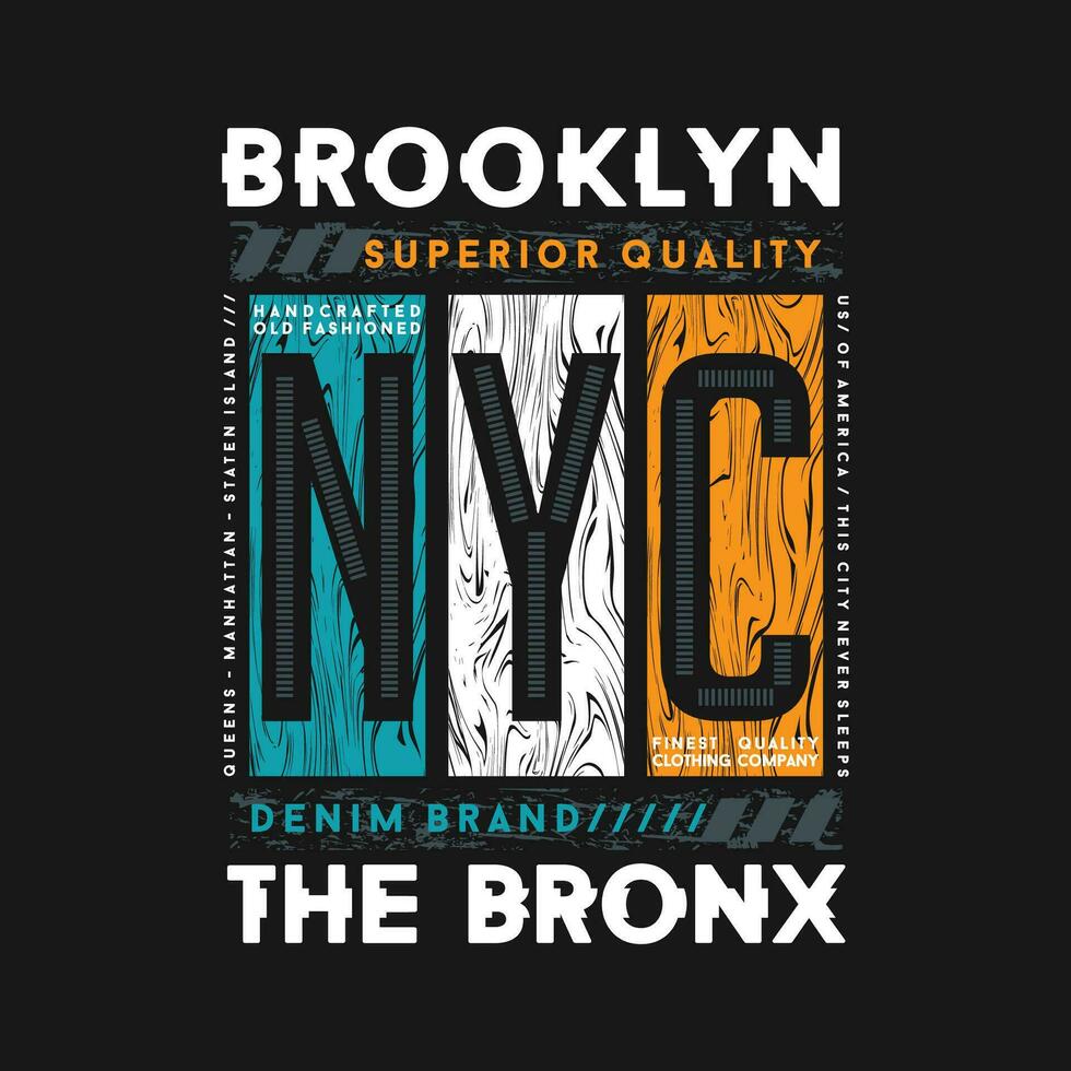 brooklyn resumen tipografía gráfico diseño, para t camisa huellas dactilares, vector ilustración