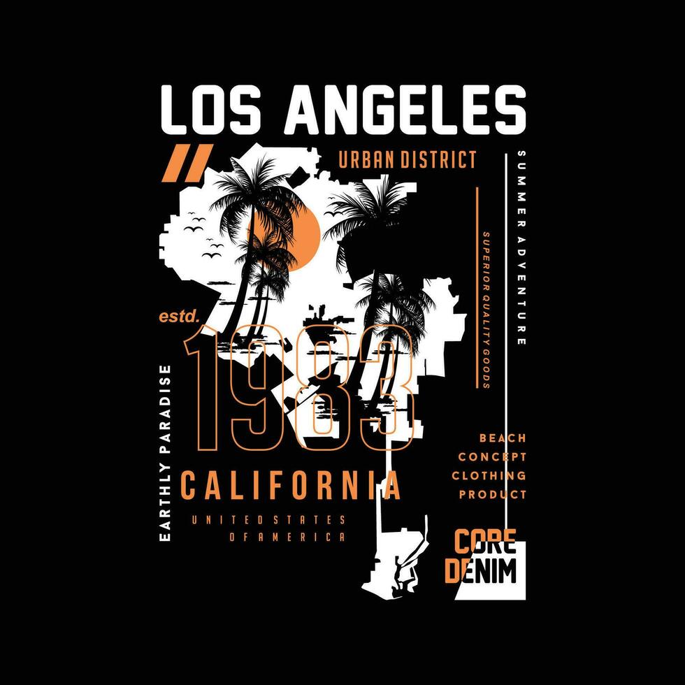 los angeles resumen gráfico, tipografía vector, t camisa diseño ilustración, bueno para Listo imprimir, y otro utilizar vector