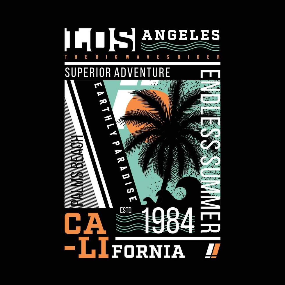 los angeles graphic, typography vector, beach theme illustration, good for print t shirt and other use vector