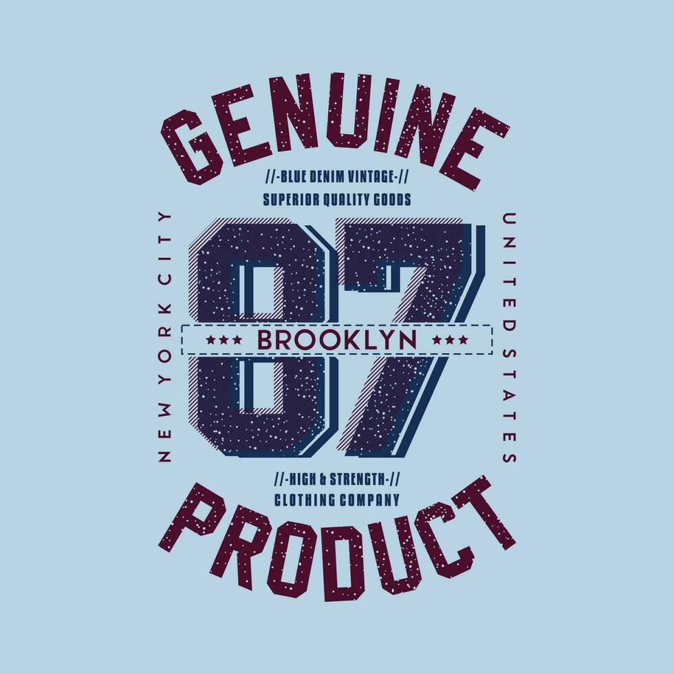 genuine product lettering graphic vector illustration in vintage style for t shirt and other print production.