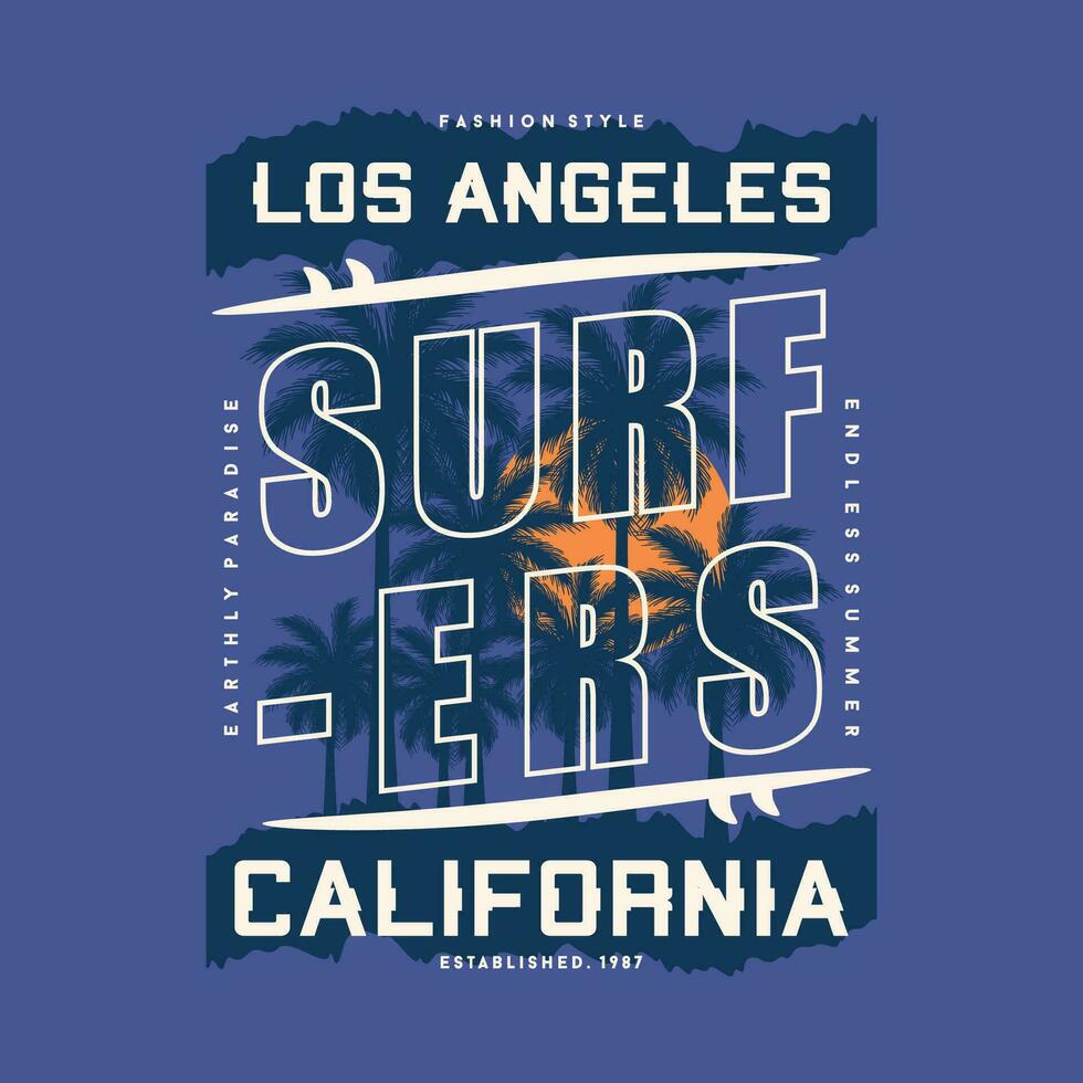 los angeles graphic, typography vector, beach theme illustration, good for print t shirt and other use vector