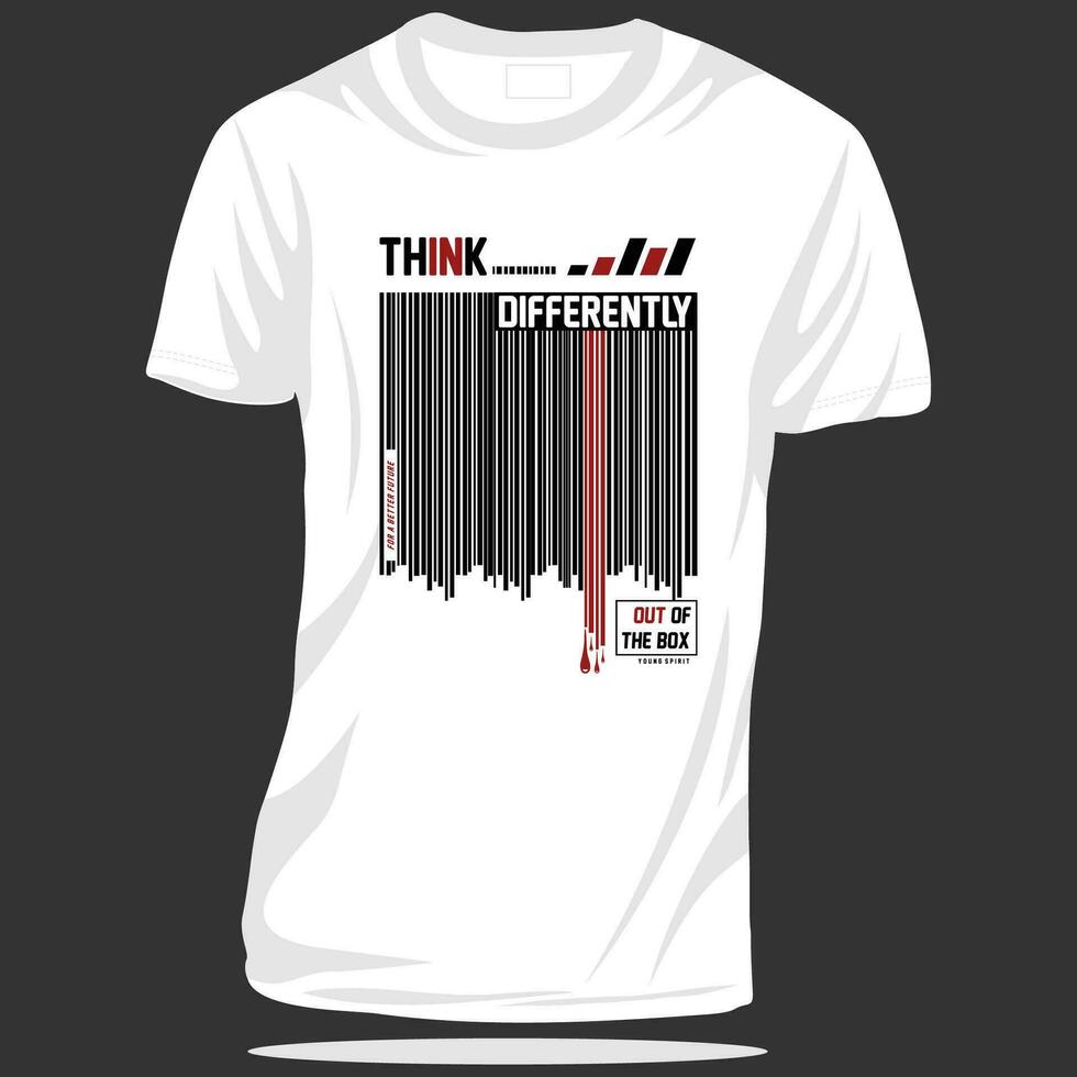 think differently lettering typography vector, abstract graphic, illustration, for print t shirt vector