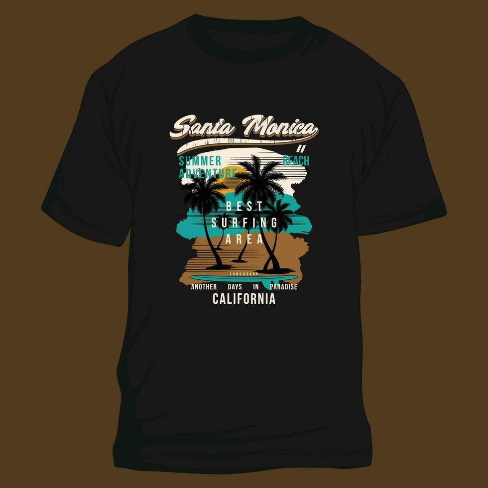 santa monica california graphic, typography vector, beach theme illustration, good for print t shirt and other use vector