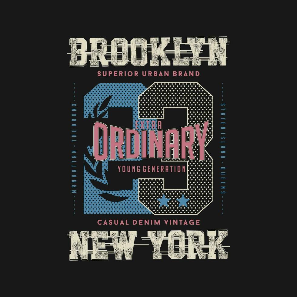 brooklyn new york urban street, graphic design, typography vector illustration, modern style, for print t shirt