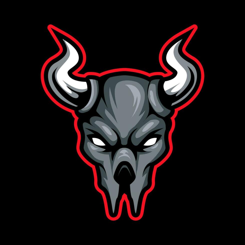 Western Bull Cattle  mascot logo illustration vector