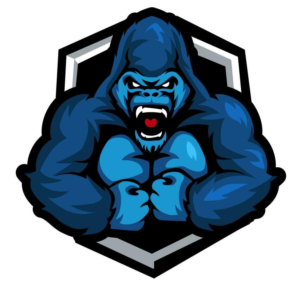 gorila mascota mi deporte logo diseño. gorila animal mascota vector ilustración logo