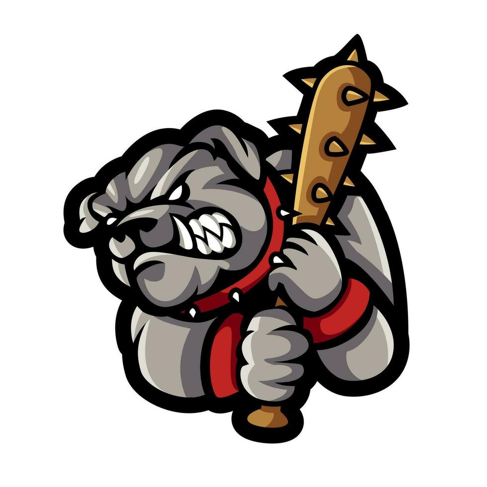 buldog mascota deporte logo en vector ilustración
