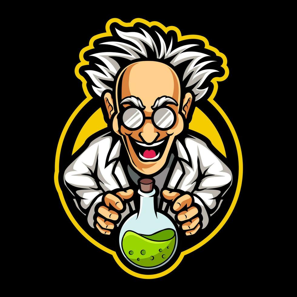 Scientist Mascot Logo Design isolated vector