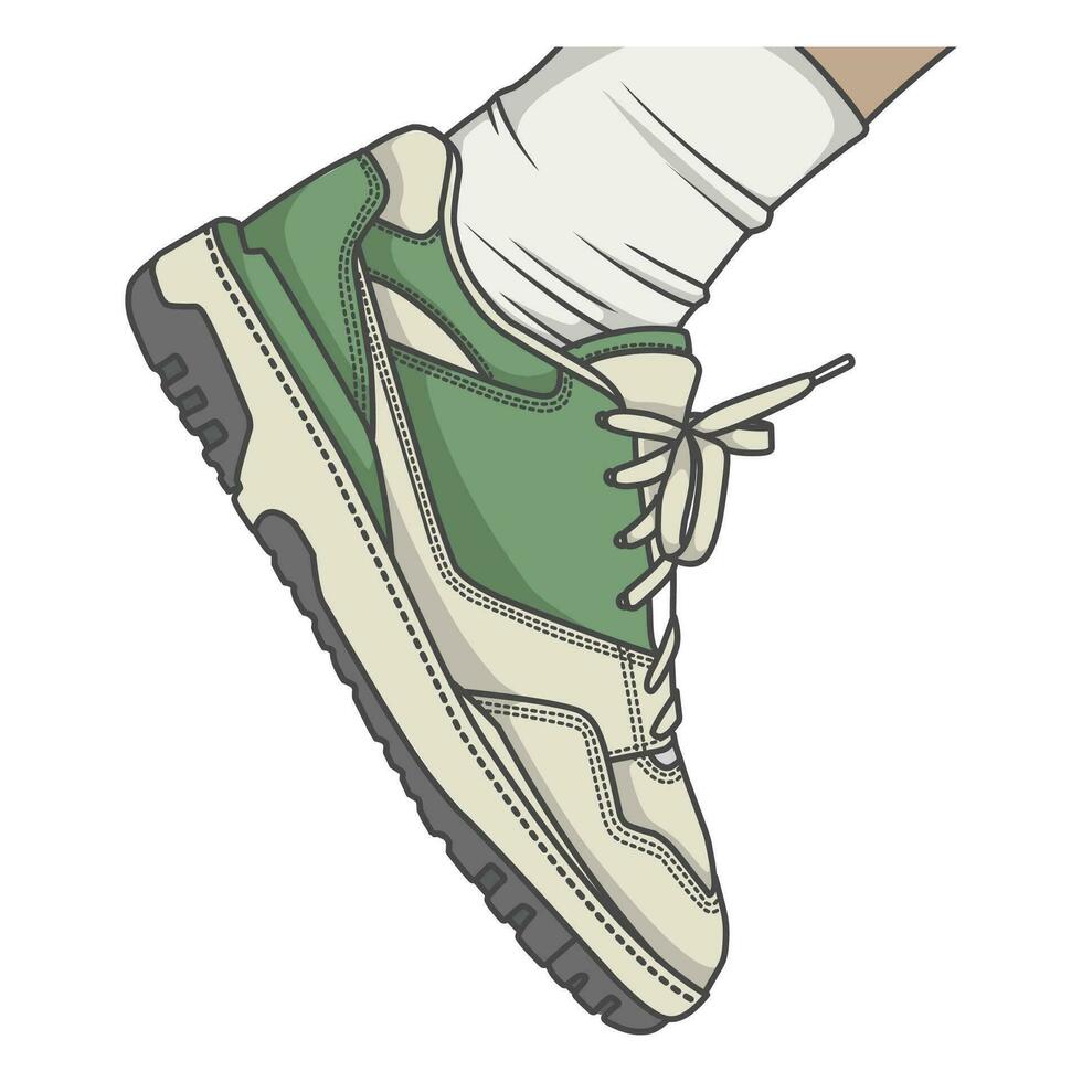 Sneakers Design with Side angle. Sport shoes . vector