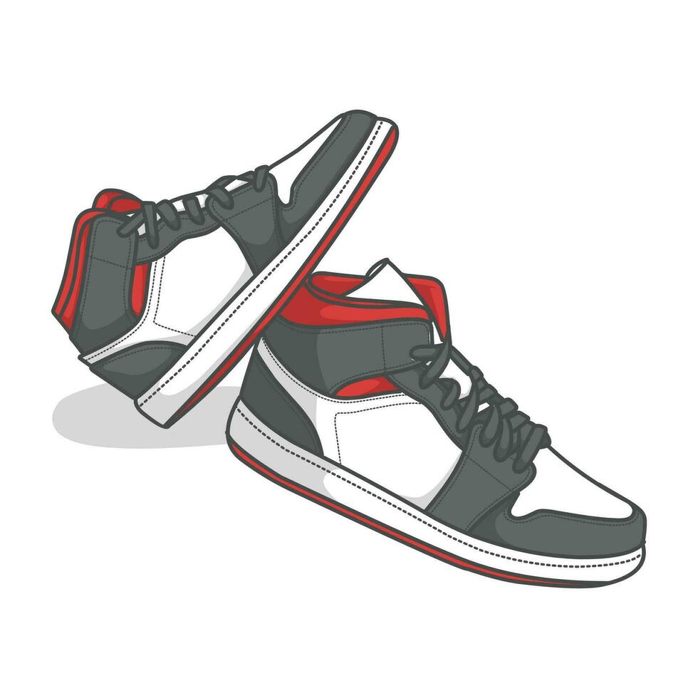 Sneakers Design with Side angle. Sport shoes . vector