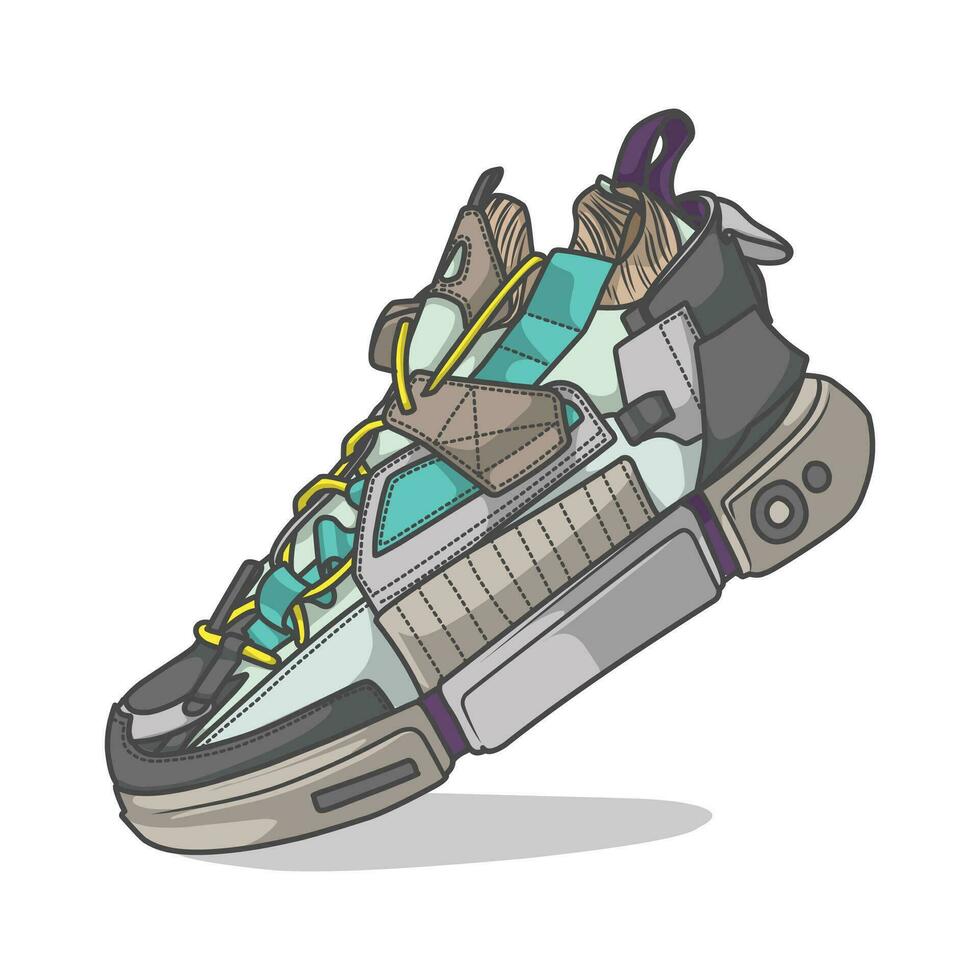 Sneakers Design with Side angle. Sport shoes . vector