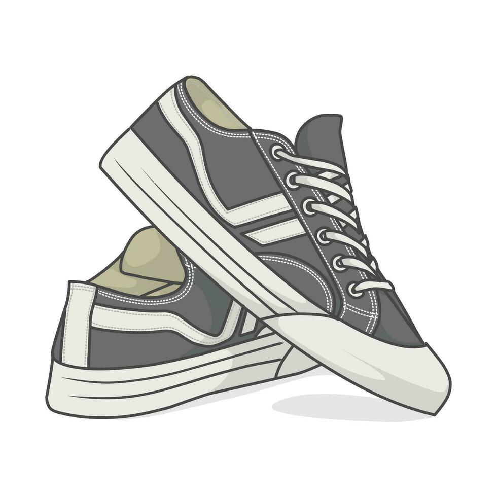 Sneakers Design with Side angle. Sport shoes . vector