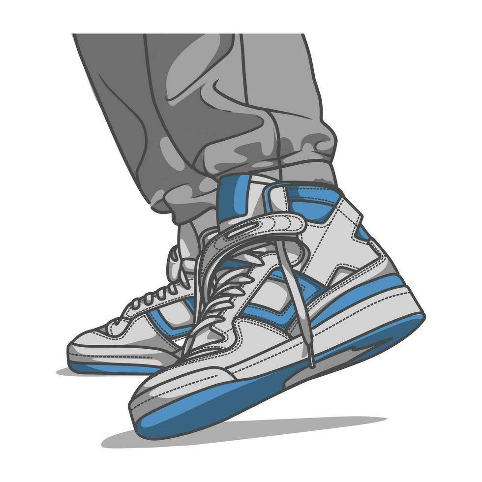 Sneakers Design with Side angle. Sport shoes . vector