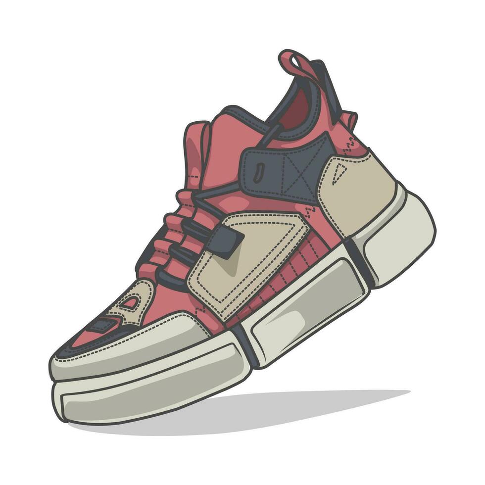 Sneakers Design with Side angle. Sport shoes . vector
