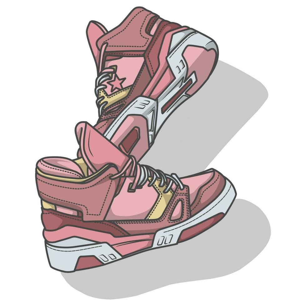 Sneakers Design with Side angle. Sport shoes . vector