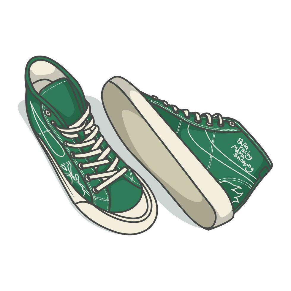 Sneakers Design with Side angle. Sport shoes . vector