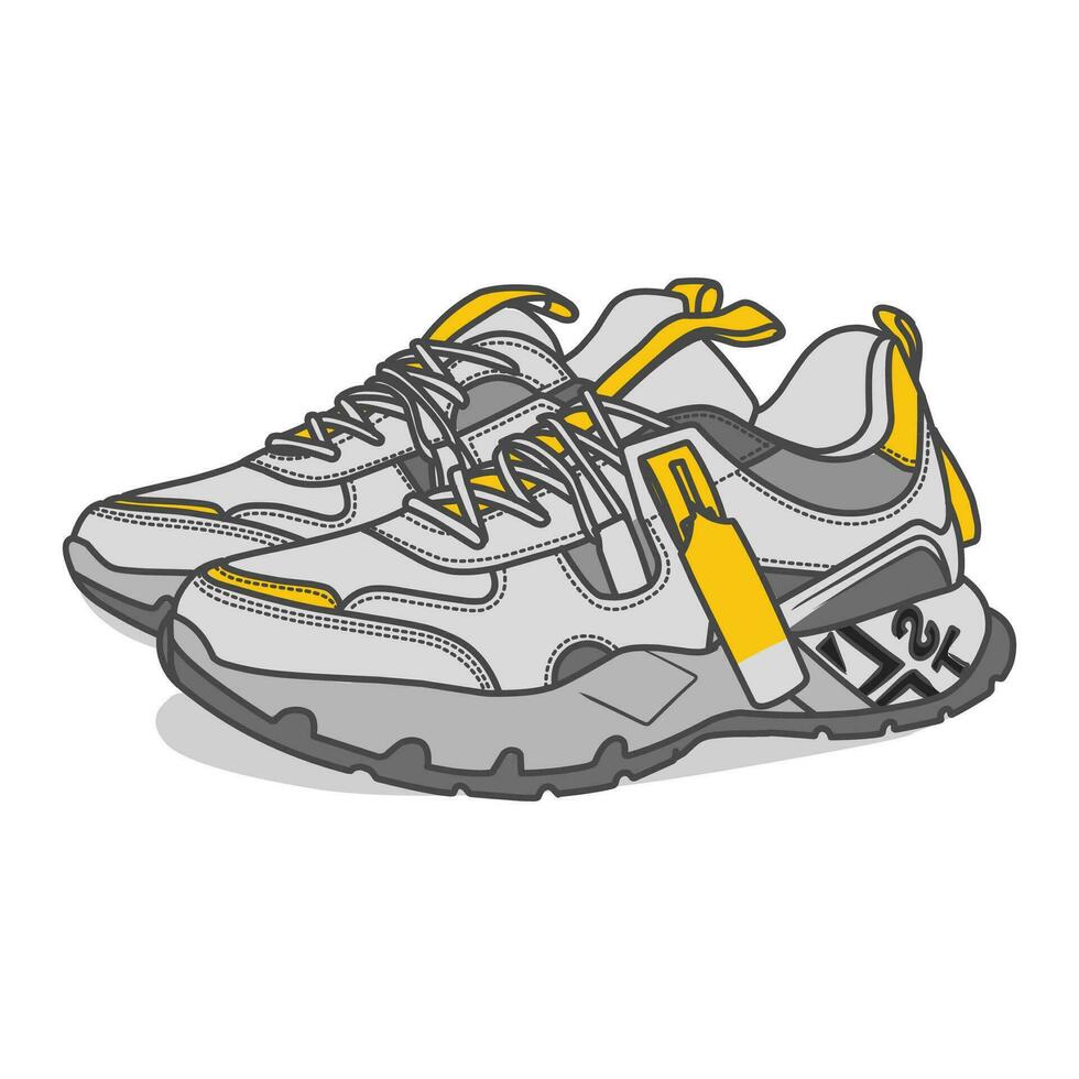 Sneakers Design with Side angle. Sport shoes . vector