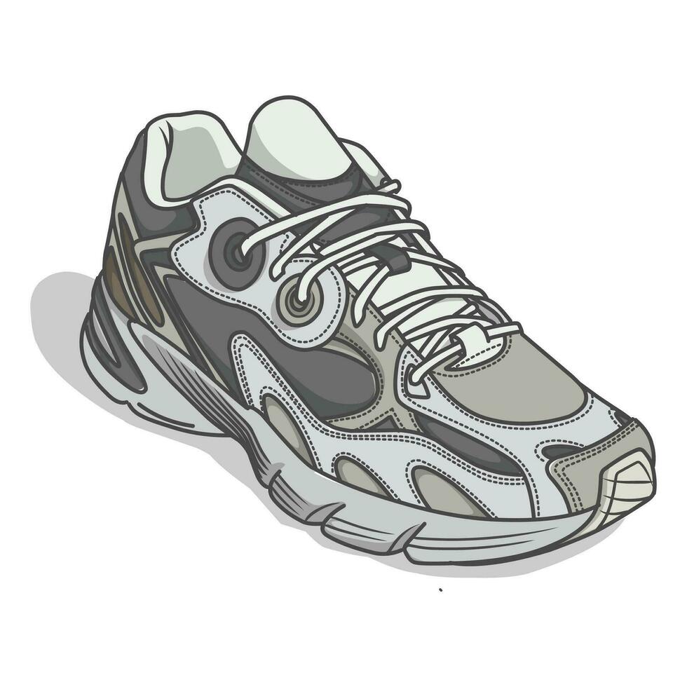 Sneakers Design with Side angle. Sport shoes . vector