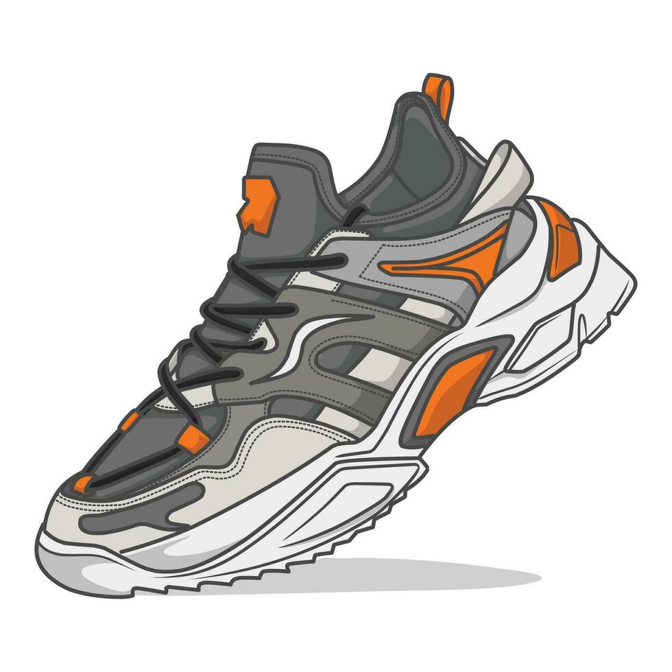 Sneakers Design with Side angle. Sport shoes . vector