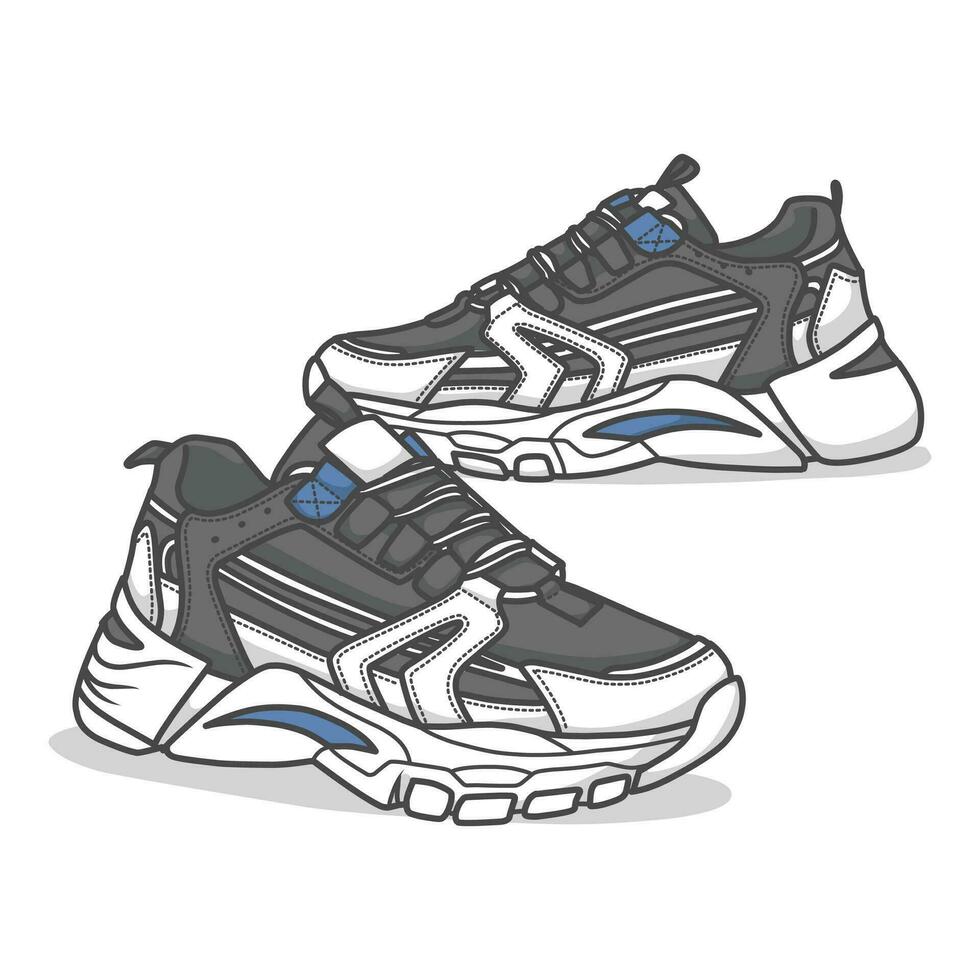 Sneakers Design with Side angle. Sport shoes . vector