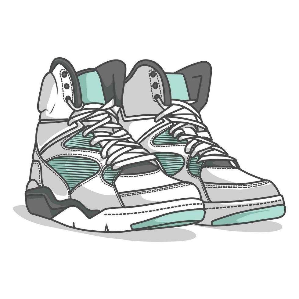 Sneakers Design with Side angle. Sport shoes . vector