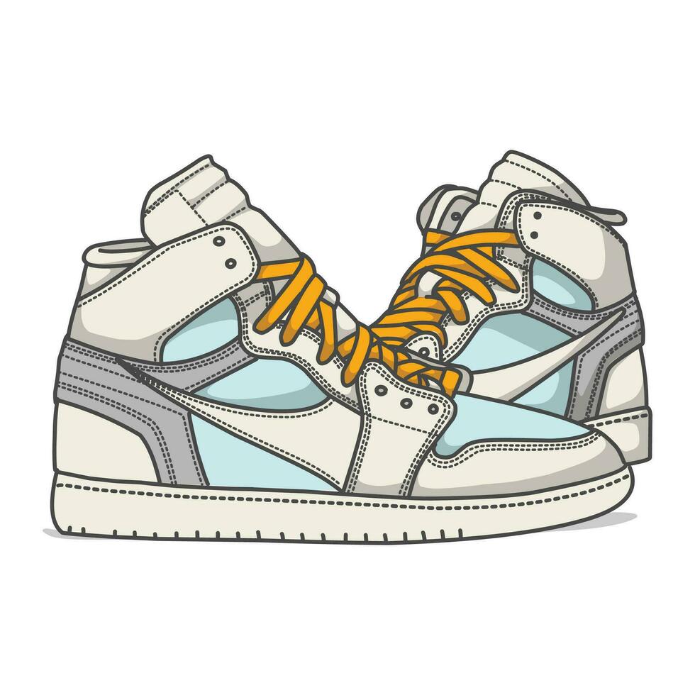 Sneakers Design with Side angle. Sport shoes . vector