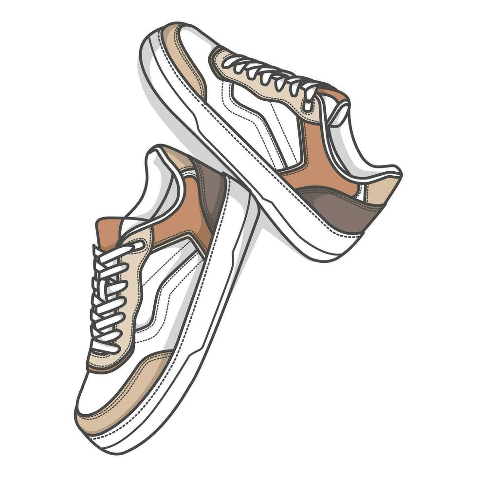 Sneakers Design with Side angle. Sport shoes . vector