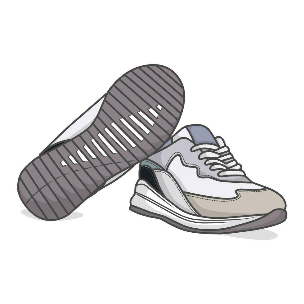 Sneakers Design with Side angle. Sport shoes . vector