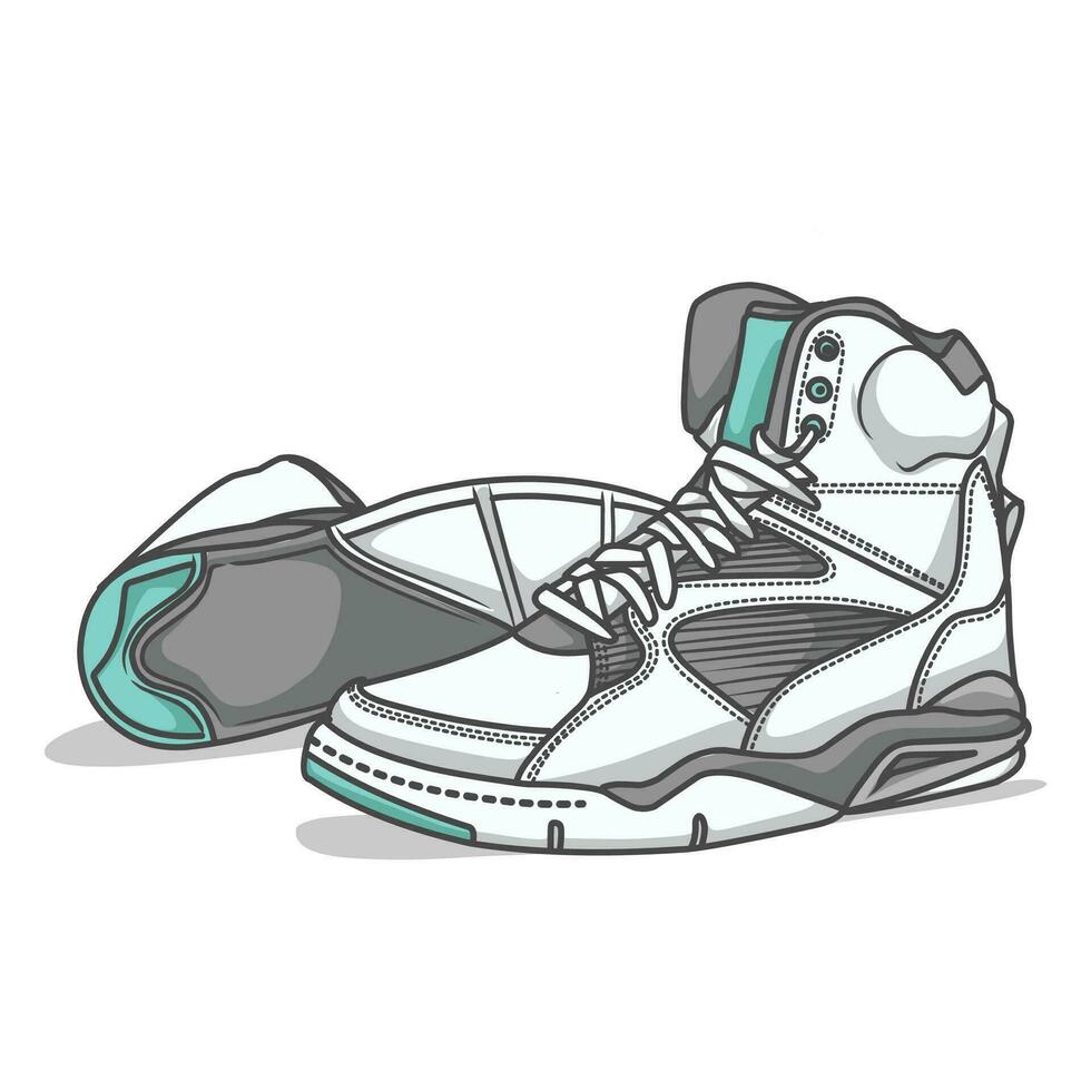 Sneakers Design with Side angle. Sport shoes . vector