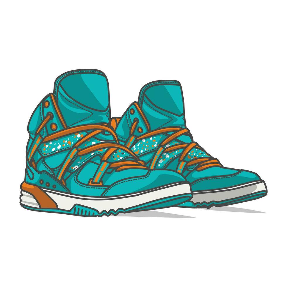 Sneakers Design with Side angle. Sport shoes . vector