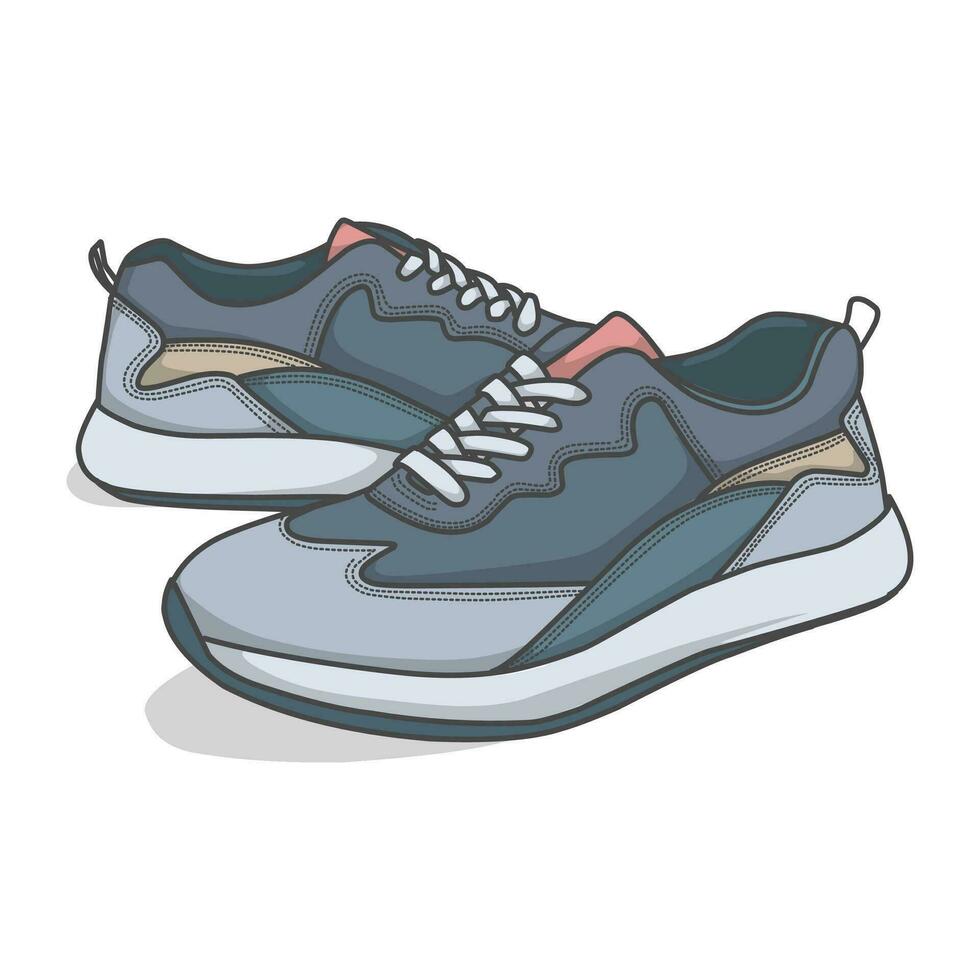 Sneakers Design with Side angle. Sport shoes . vector