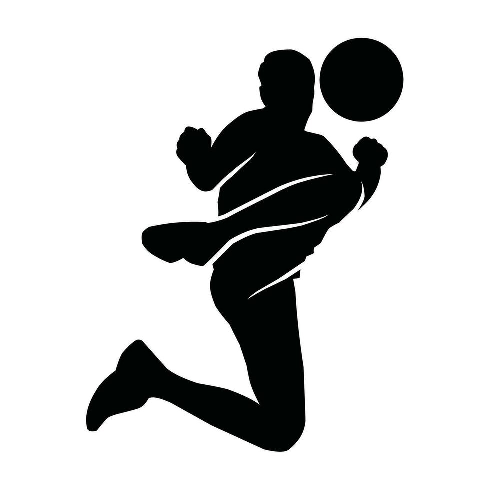Collection of black silhouettes of soccer players. Shadows of the footballers on a white background. Sports illustrations. vector