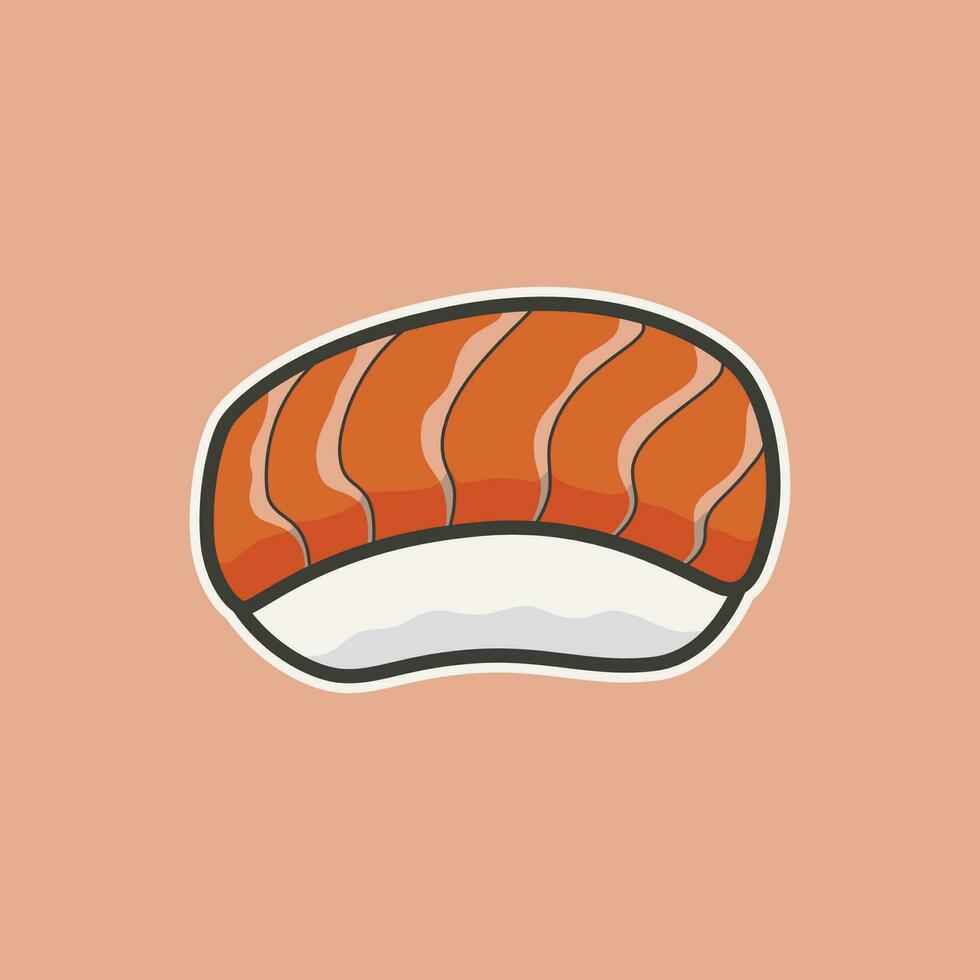 sushi with salmon vector illustration