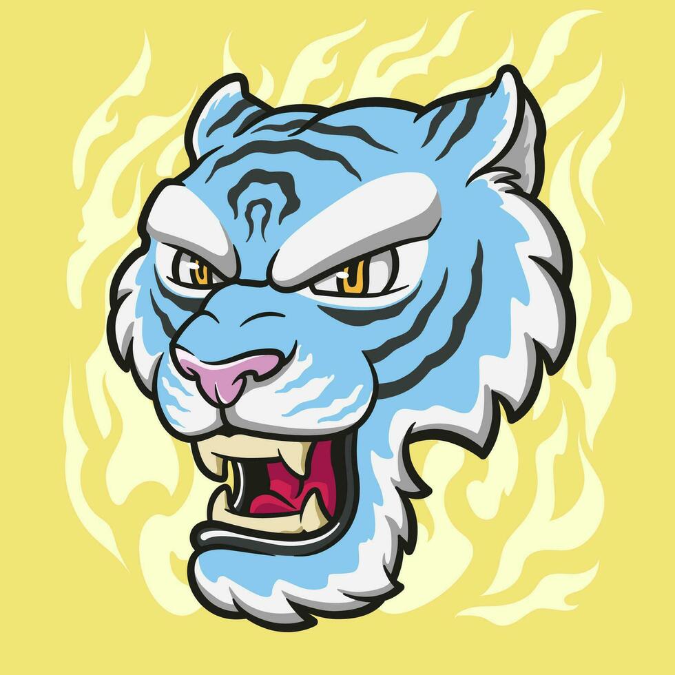 dibujos animados Tigre cabeza vector ilustración