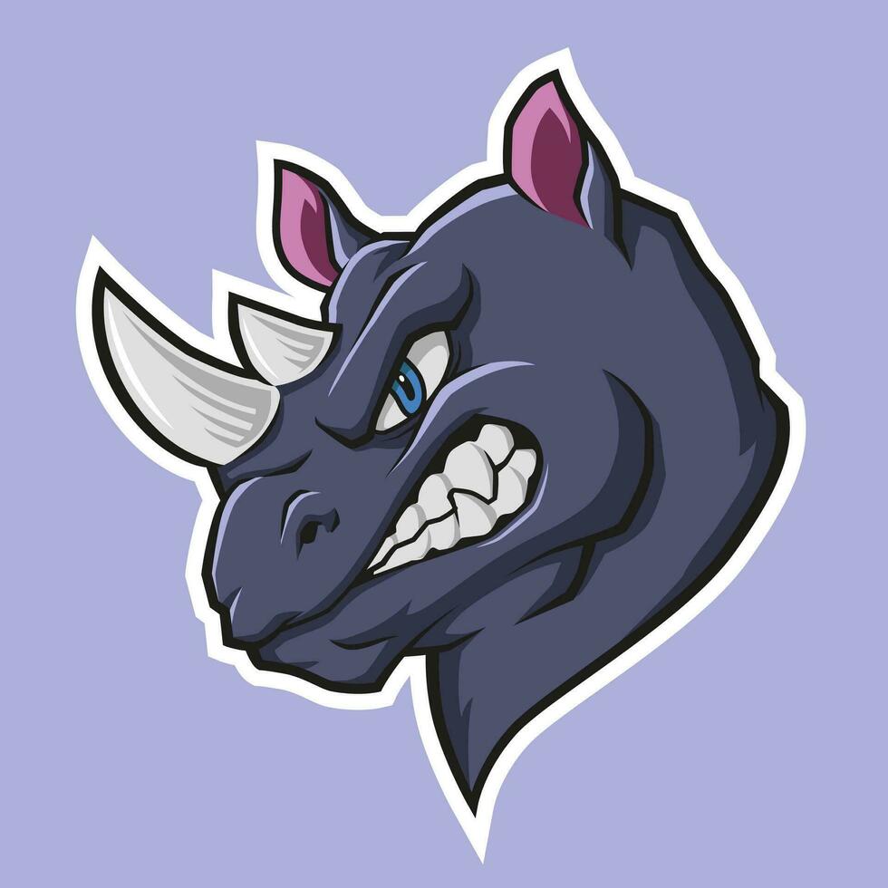 Rhino head mascot vector illustration