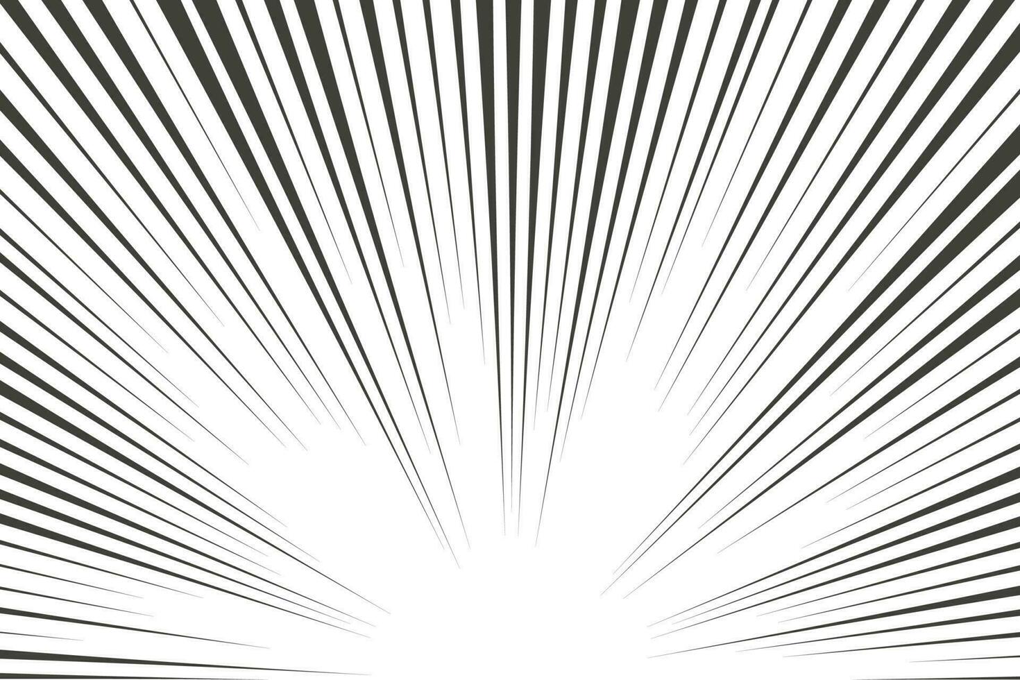 Líneas radiales de manga cómica con efecto de velocidad para cómics. fondo de explosión en blanco y negro. resplandor de explosión de rayos flash. marco vectorial vector