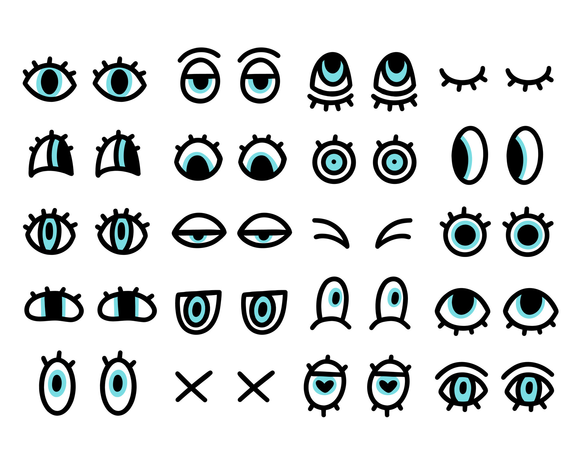 Premium Vector  Hand drawn cute googly eyes plastic toys set funny comic  wobbly eyes in sketch doodle style vector