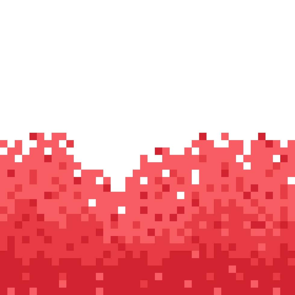 Red pixel border from different shades vector