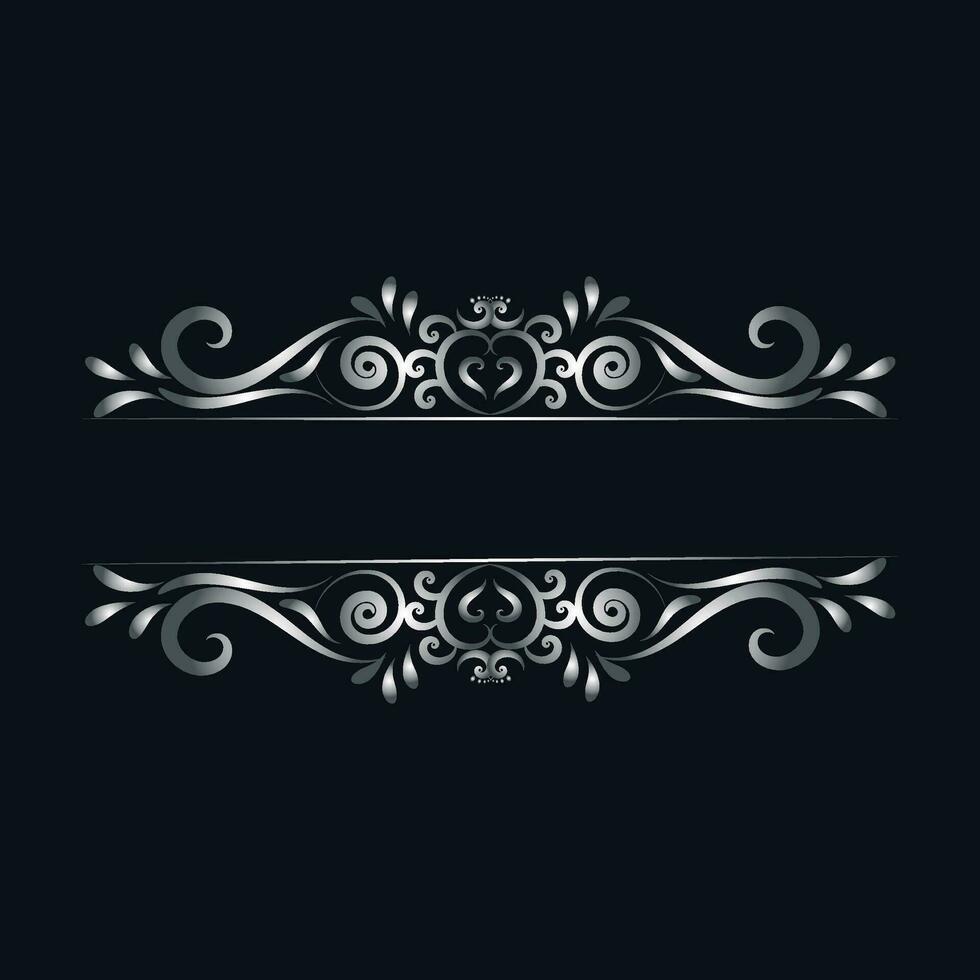 Ornament vintage luxury frame wedding invitation card text box title border islamic vector