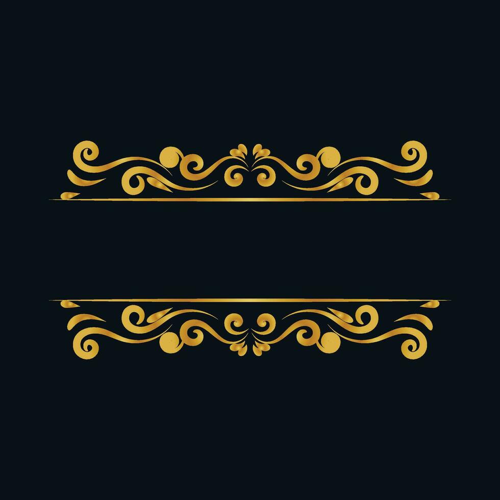 Ornament vintage luxury frame wedding invitation card text box title border islamic vector