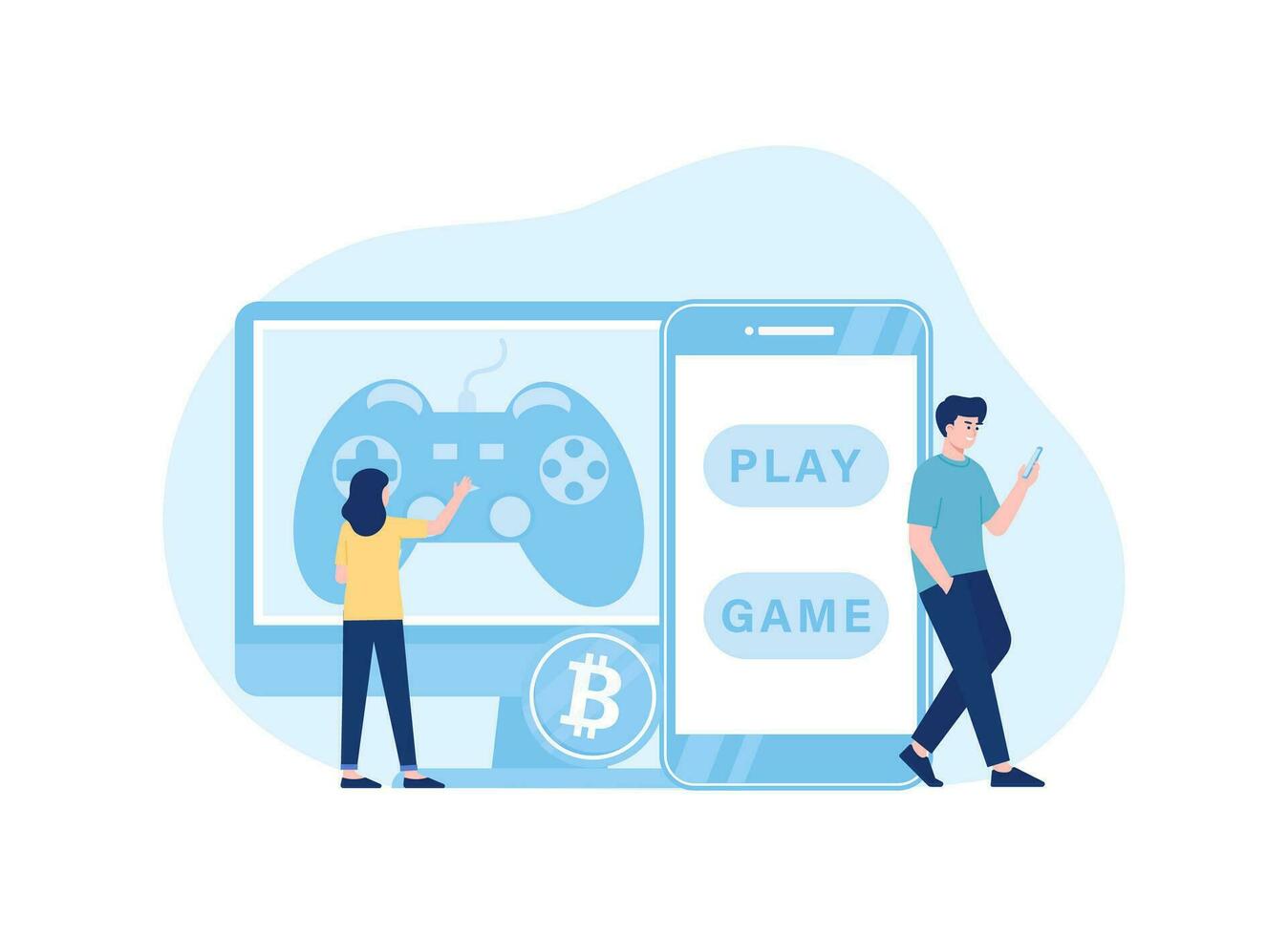 playing game concept flat illustration vector