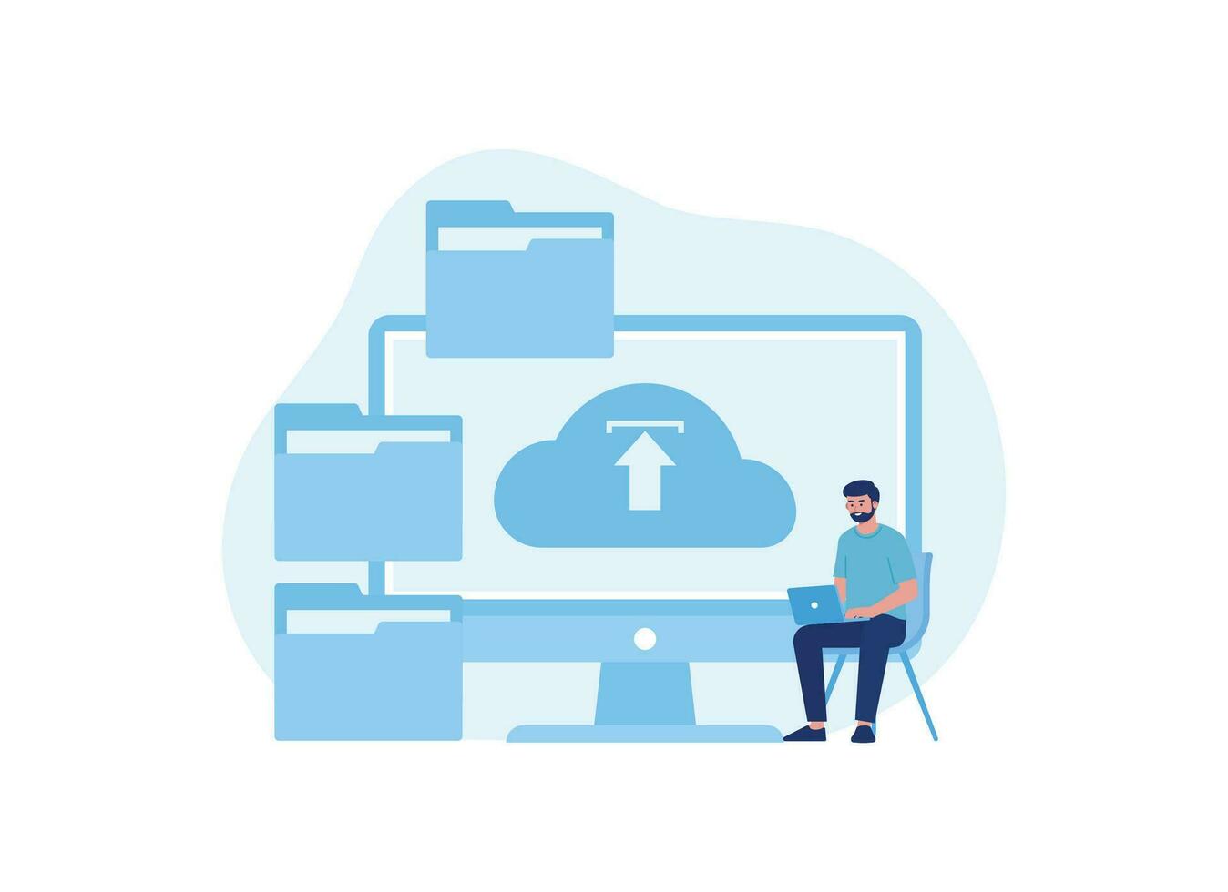 uploaded files concept flat illustration vector