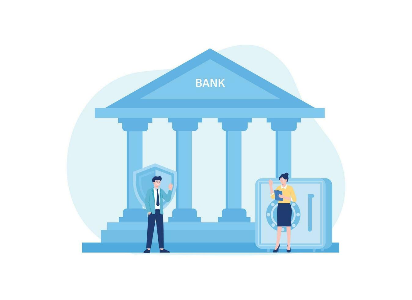 regarding bank security concept flat illustration vector